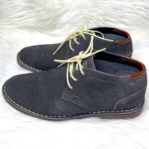 Men's Reaction Kenneth Cole Grey Suede Lace-Up Boots with Contrast Heel Tab